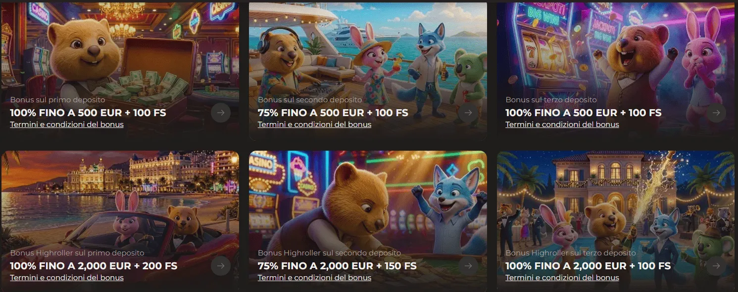 Bonus di benvenuto Oliver Casino